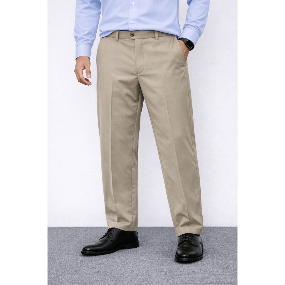 Roundtree & Yorke TravelSmart Khaki Chino Pants 36x34‎ Classic Fit CoreComfort